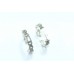 Half Hoop Earrings Silver 925 Sterling Women Marcasite Stone Gift Handmade B647
